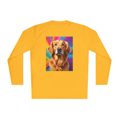 Pup Art Canvas Sport Long Sleeve Tee (Golden Retriever)