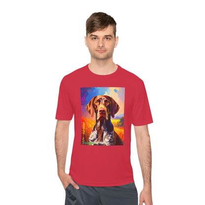 Pup Art Canvas Unisex Moisture Wicking Tee (German Shorthaired Pointer)