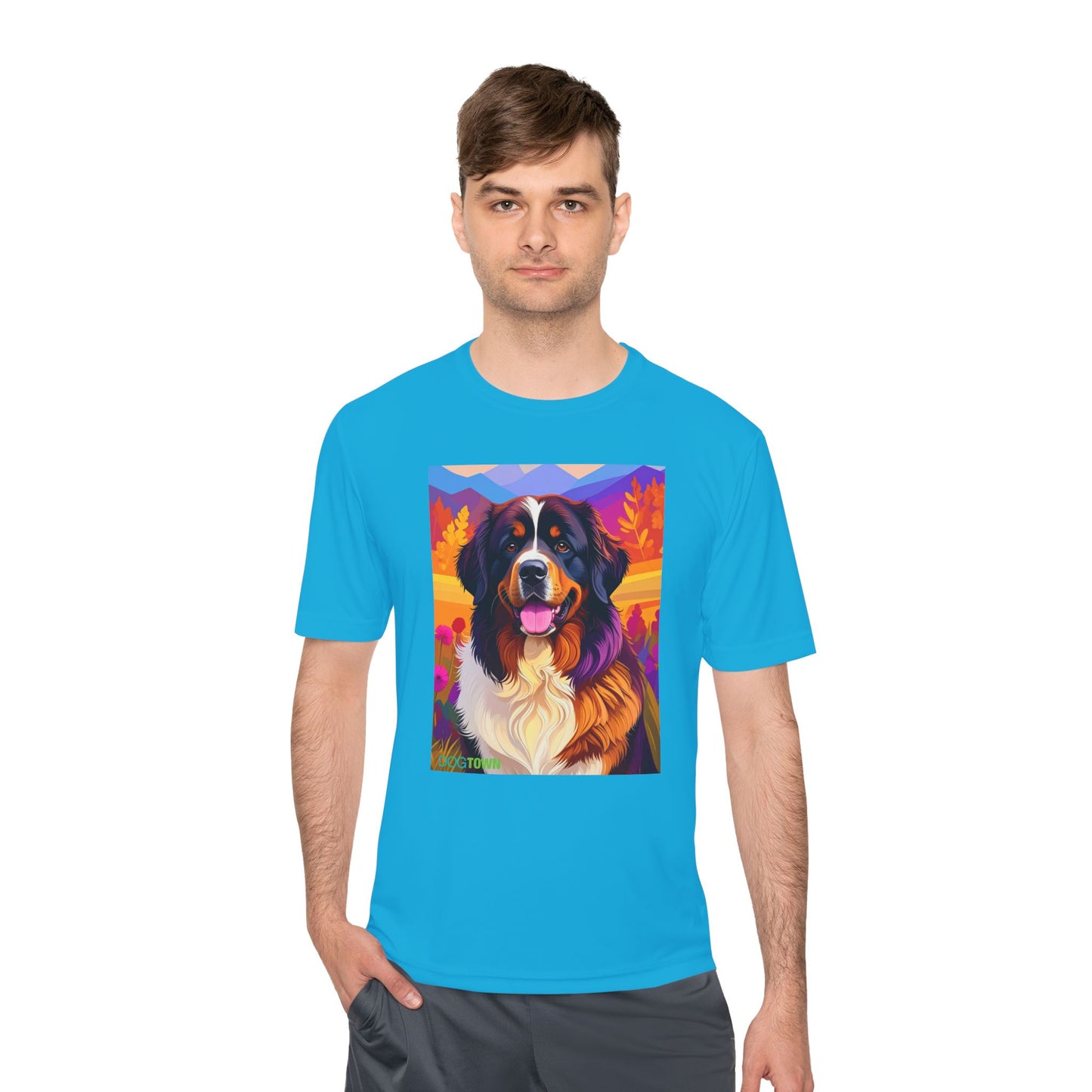 Pup Art Canvas Unisex Moisture Wicking Tee (Bernese Mountain Dog)