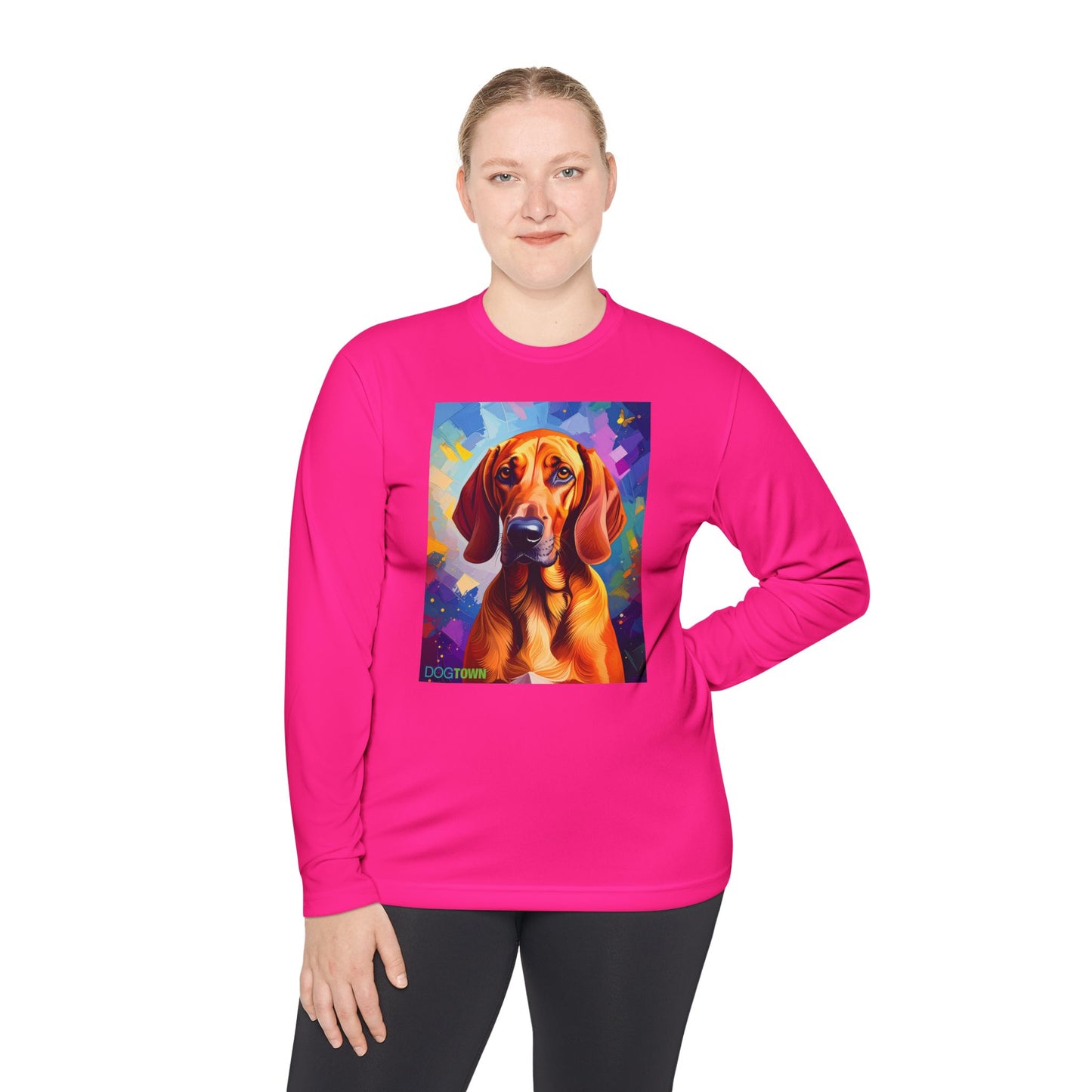 Pup Art Canvas Sport Long Sleeve Tee (Redbone Coonhound)