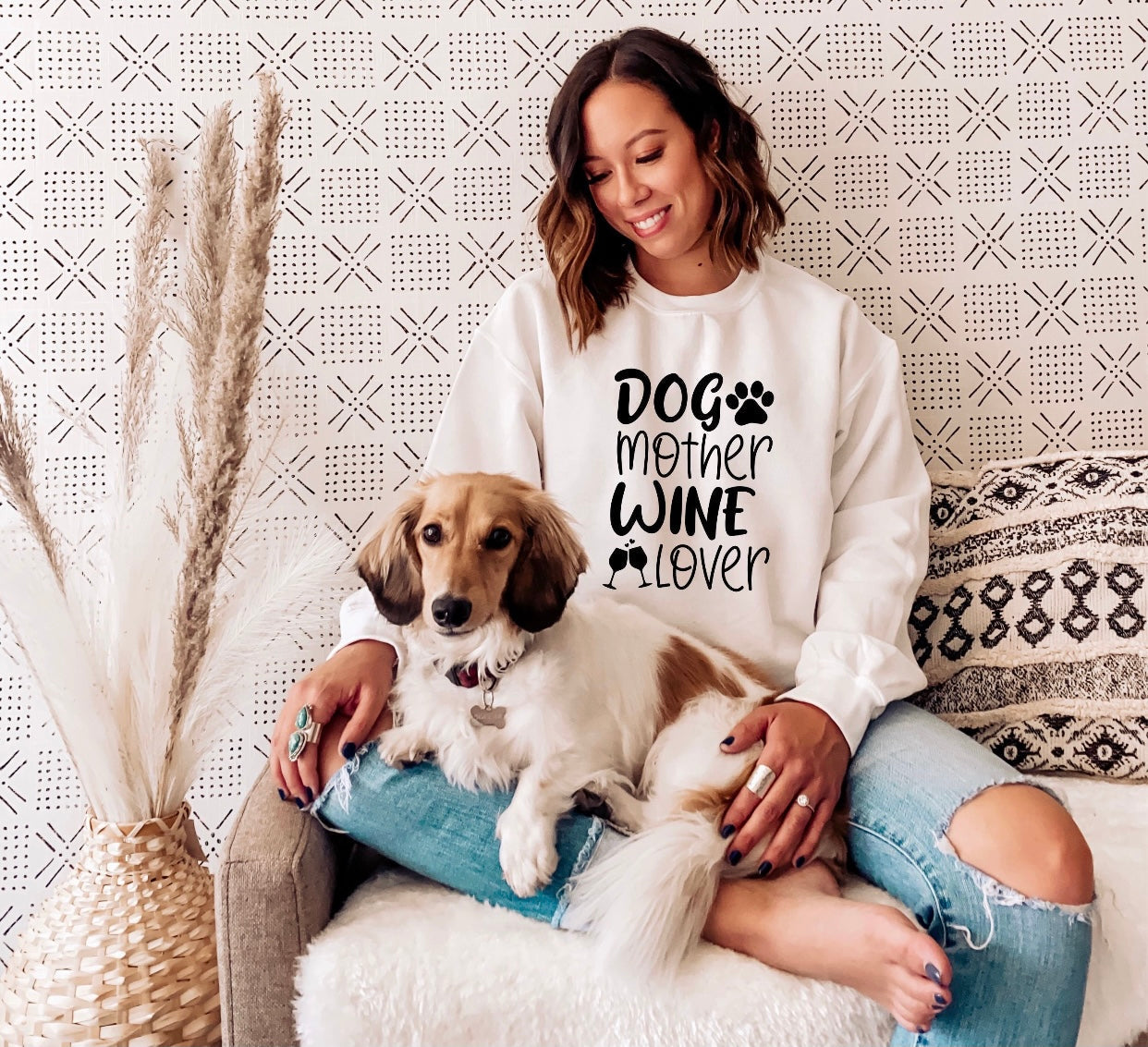 Dogs Mother Wine Lover Sweater