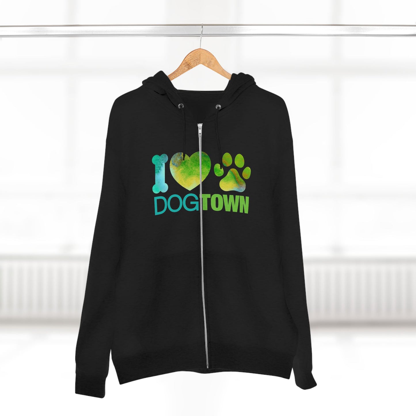 Dogtown - “I Heart Paw” Unisex Zip Up Hoodie