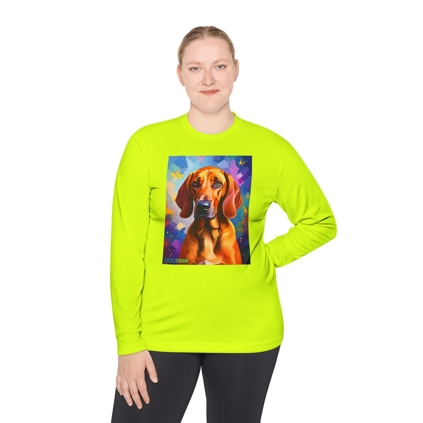Pup Art Canvas Sport Long Sleeve Tee (Redbone Coonhound)
