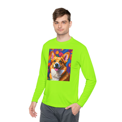 Pup Art Canvas Sport Long Sleeve Tee (Corgi)