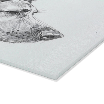 Dogtown German Shepherd Dog Portrait Glass Cutting Board - Unique Kitchen Gift for Pet Lovers, Dog-Themed Decor, Animal Gifts, Housewarming Present