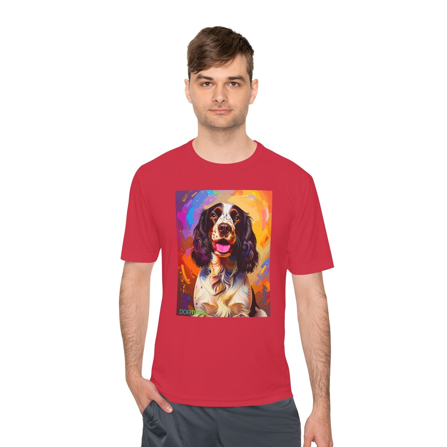 Pup Art Canvas Unisex Moisture Wicking Tee (English Springer Spaniel - 3)