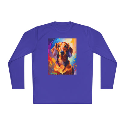 Pup Art Canvas Sport Long Sleeve Tee (Dachshund)