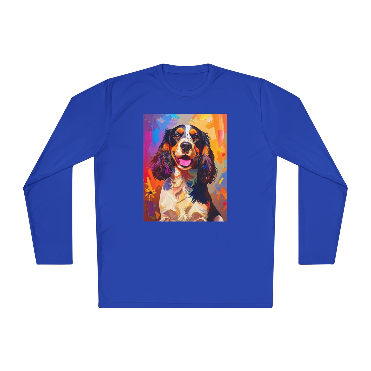 Pup Art Canvas Sport Long Sleeve Tee (English Springer Spaniel - 1)