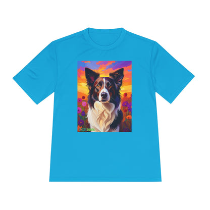 Pup Art Canvas Unisex Moisture Wicking Tee (Border Collie)