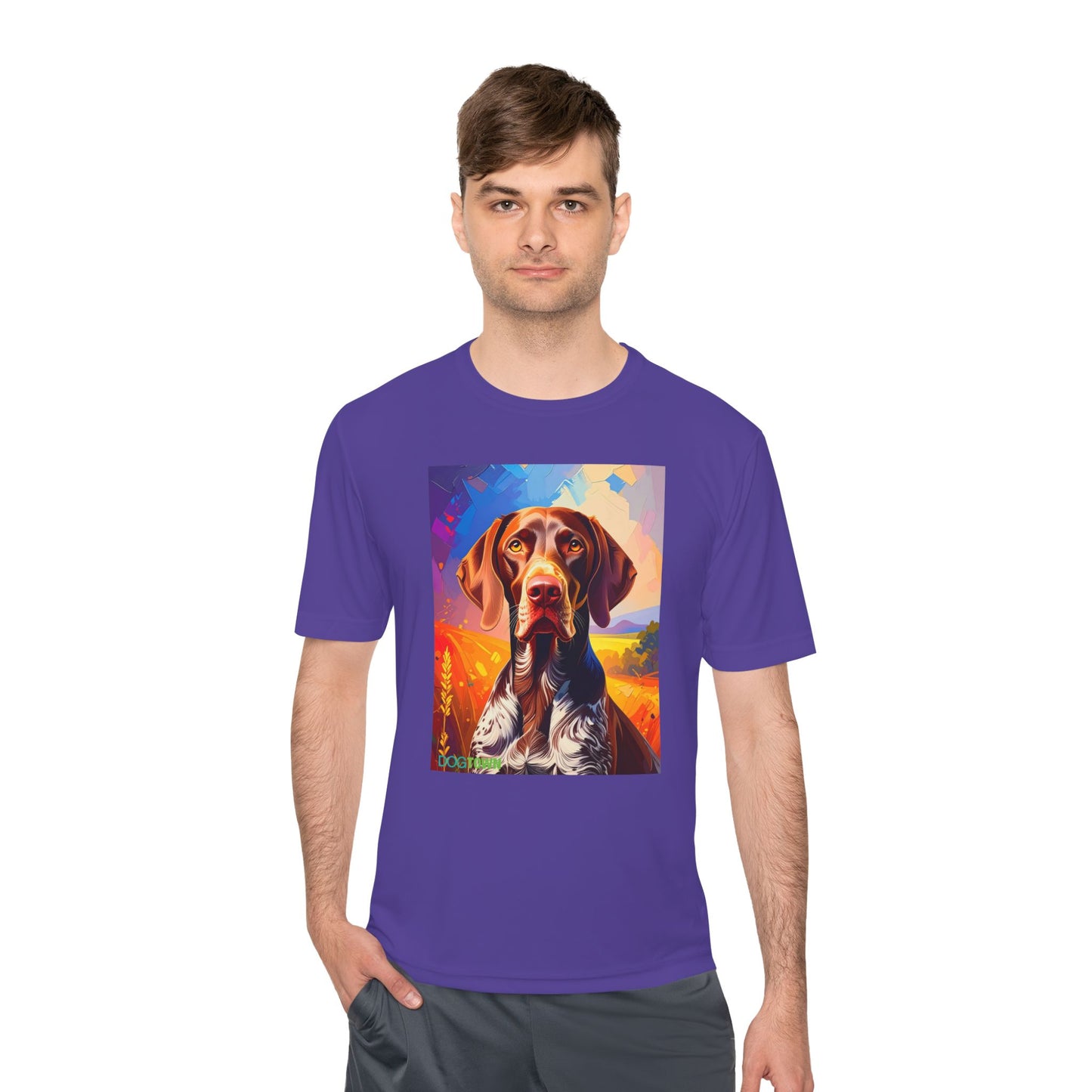 Pup Art Canvas Unisex Moisture Wicking Tee (German Shorthaired Pointer)