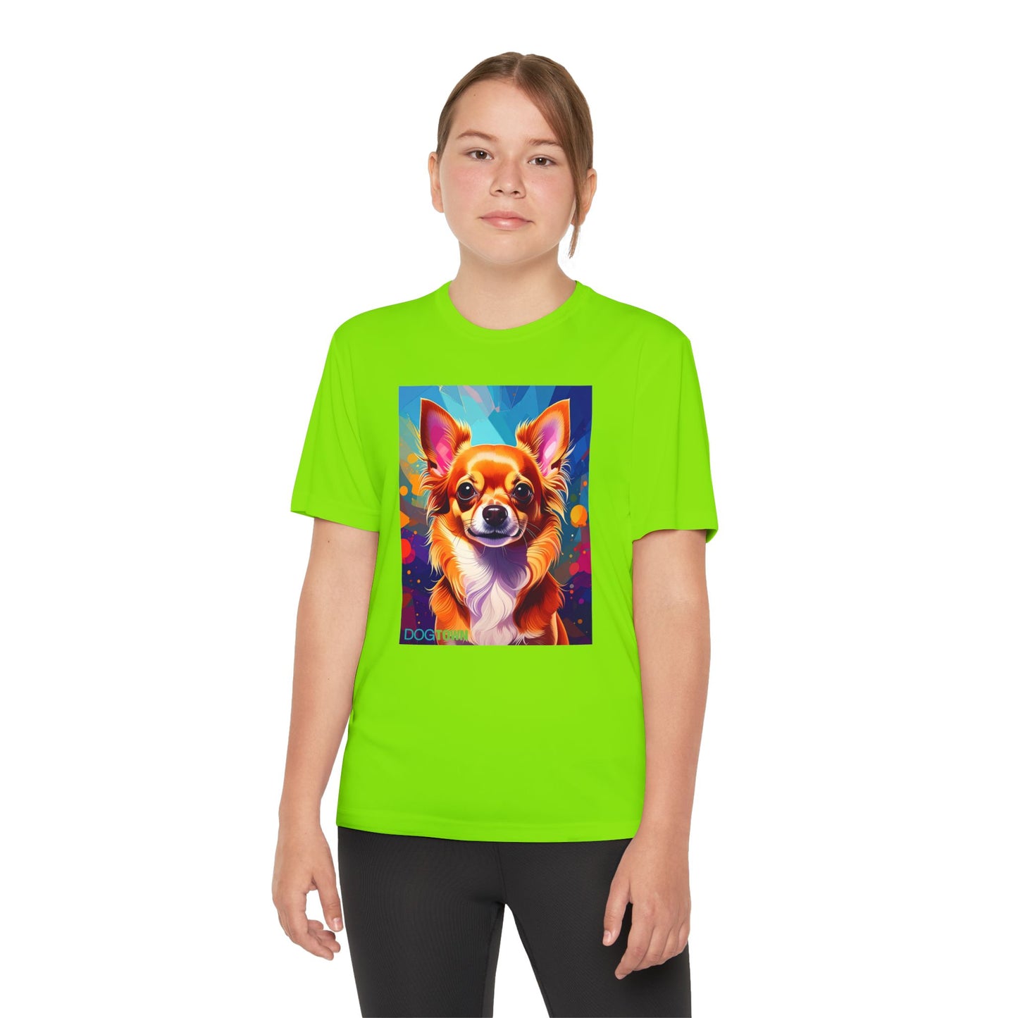 Pup Art Canvas - Kid's Sport Short Sleeve Tee (Chihuauha)