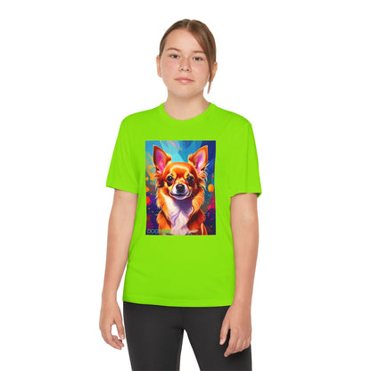 Pup Art Canvas - Kid's Sport Short Sleeve Tee (Chihuauha)