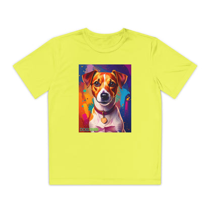 Pup Art Canvas - Kid's Sport Short Sleeve Tee (Jack Russell Terrier)