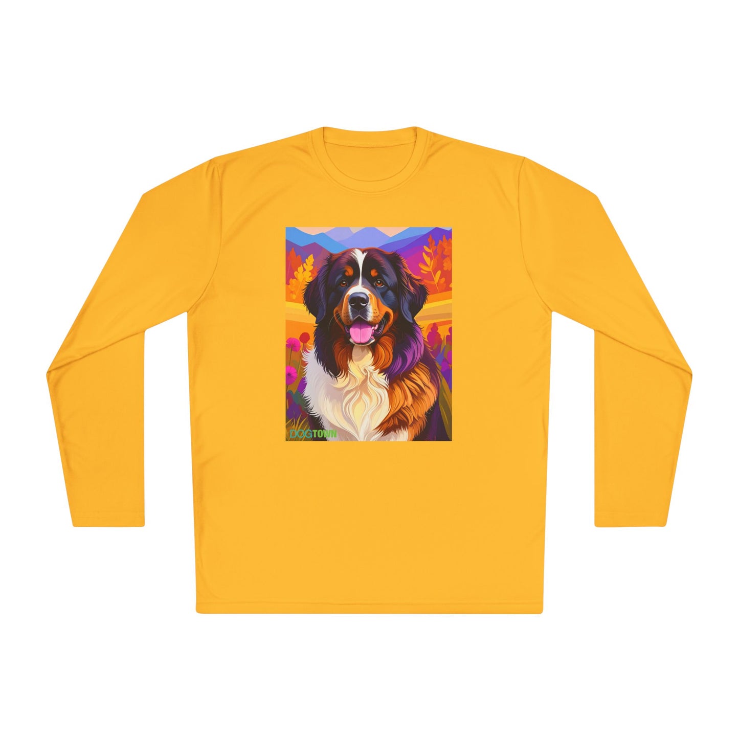 Pup Art Canvas Sport Long Sleeve Tee (Bernese Mountain Dog)