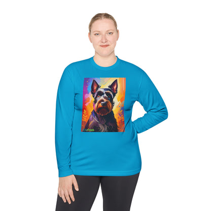 Pup Art Canvas Sport Long Sleeve Tee (Scottish Terrier)