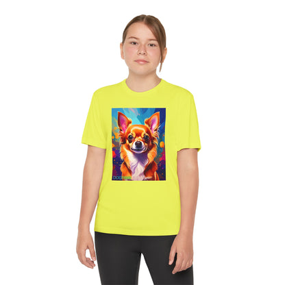 Pup Art Canvas - Kid's Sport Short Sleeve Tee (Chihuauha)
