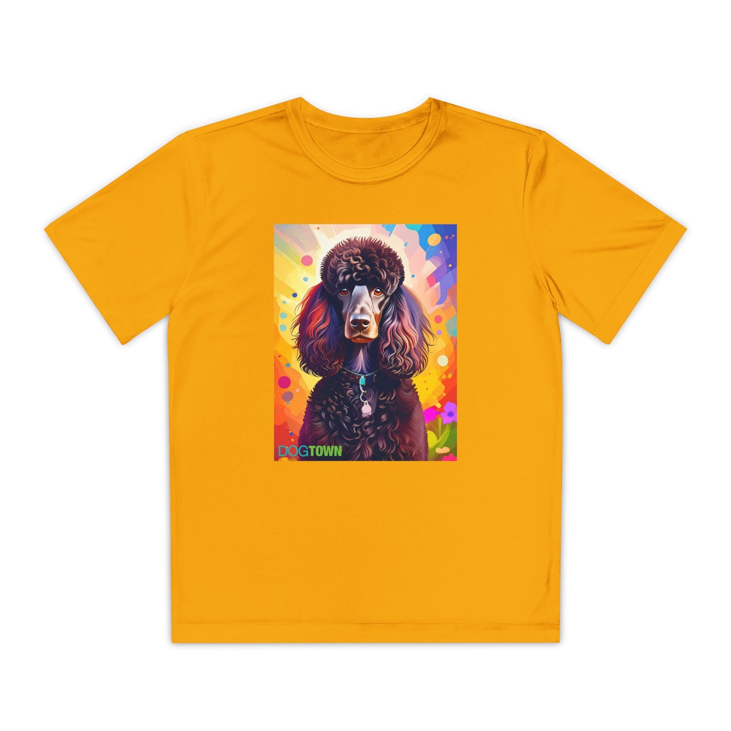 Pup Art Canvas - Kid's Sport Short Sleeve Tee (Standard Poodle)