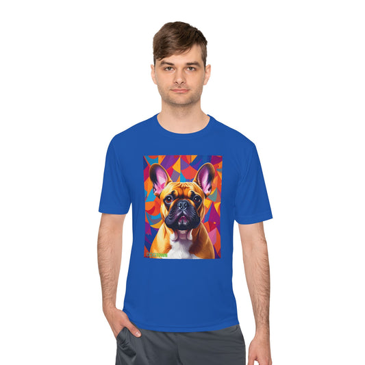 Pup Art Canvas Unisex Moisture Wicking Tee (French Bulldog)