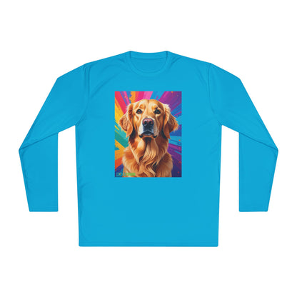Pup Art Canvas Sport Long Sleeve Tee (Golden Retriever)