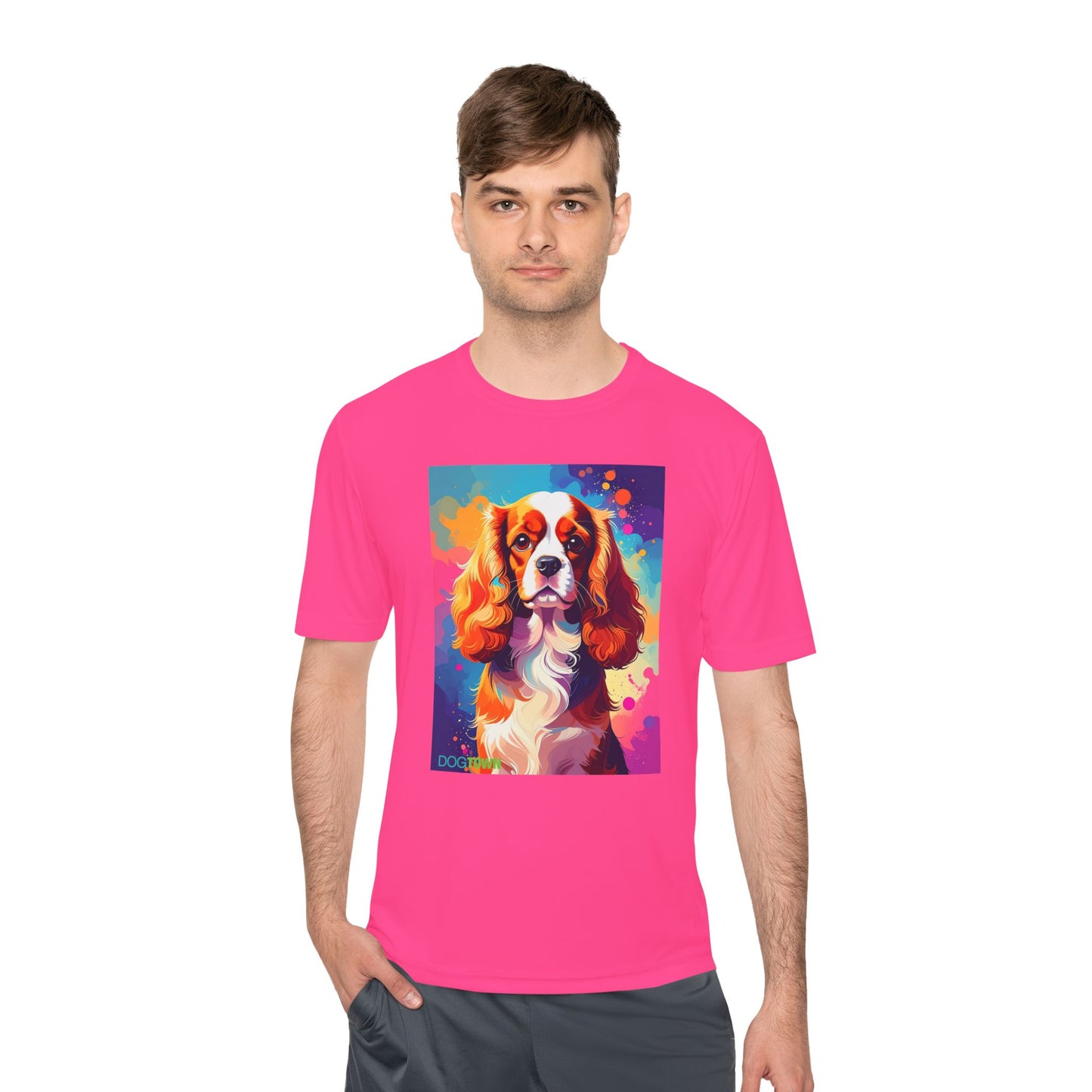 Pup Art Canvas Unisex Moisture Wicking Tee (Cavalier King Charles Spaniel)