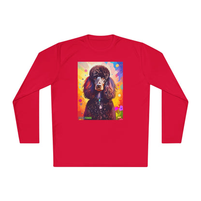 Pup Art Canvas Sport Long Sleeve Tee (Poodle Standard)