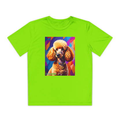 Pup Art Canvas - Kid's Sport Short Sleeve Tee (Toy Poodle)
