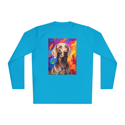 Pup Art Canvas Sport Long Sleeve Tee (Weimaraner)