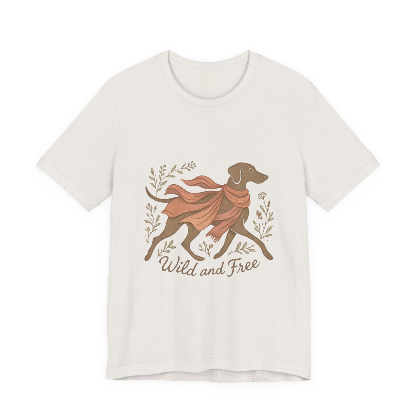 Dogtown Boho Revival "Wild and Free" Unisex Jersey Short Sleeve Tee (Weimaraner)
