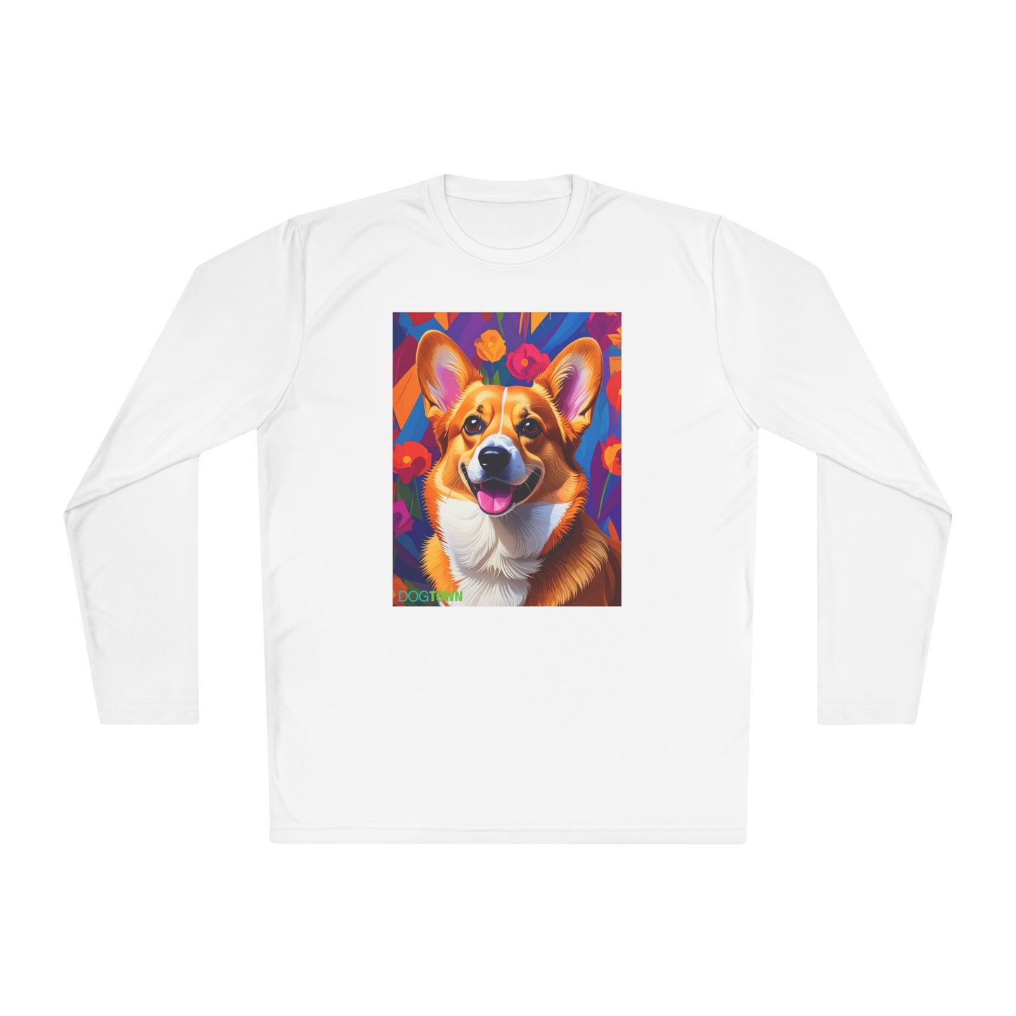 Pup Art Canvas Sport Long Sleeve Tee (Corgi)