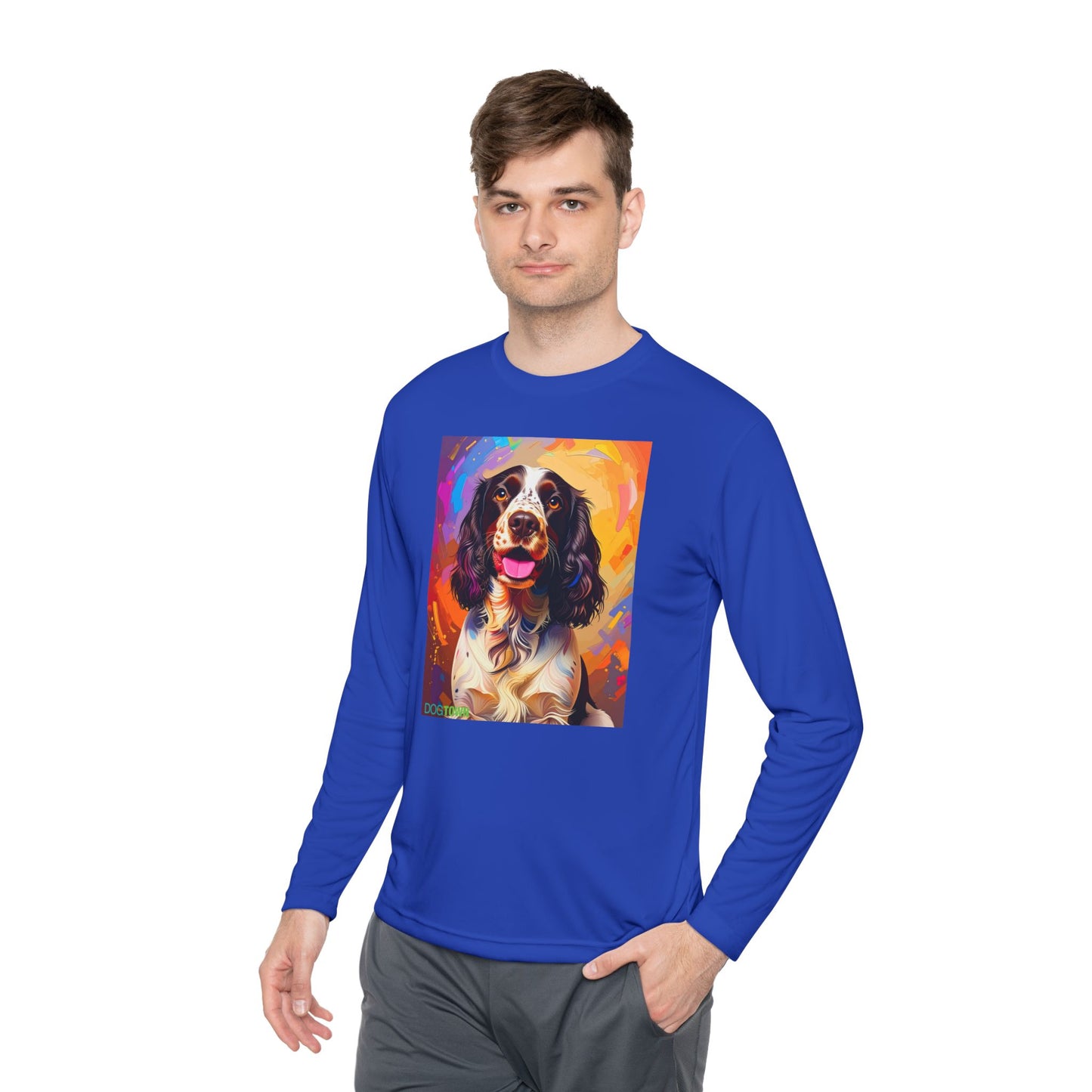 Pup Art Canvas Sport Long Sleeve Tee (English Springer Spaniel - 3)