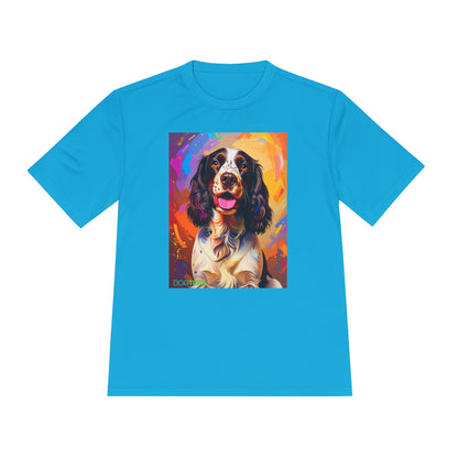Pup Art Canvas Unisex Moisture Wicking Tee (English Springer Spaniel - 3)