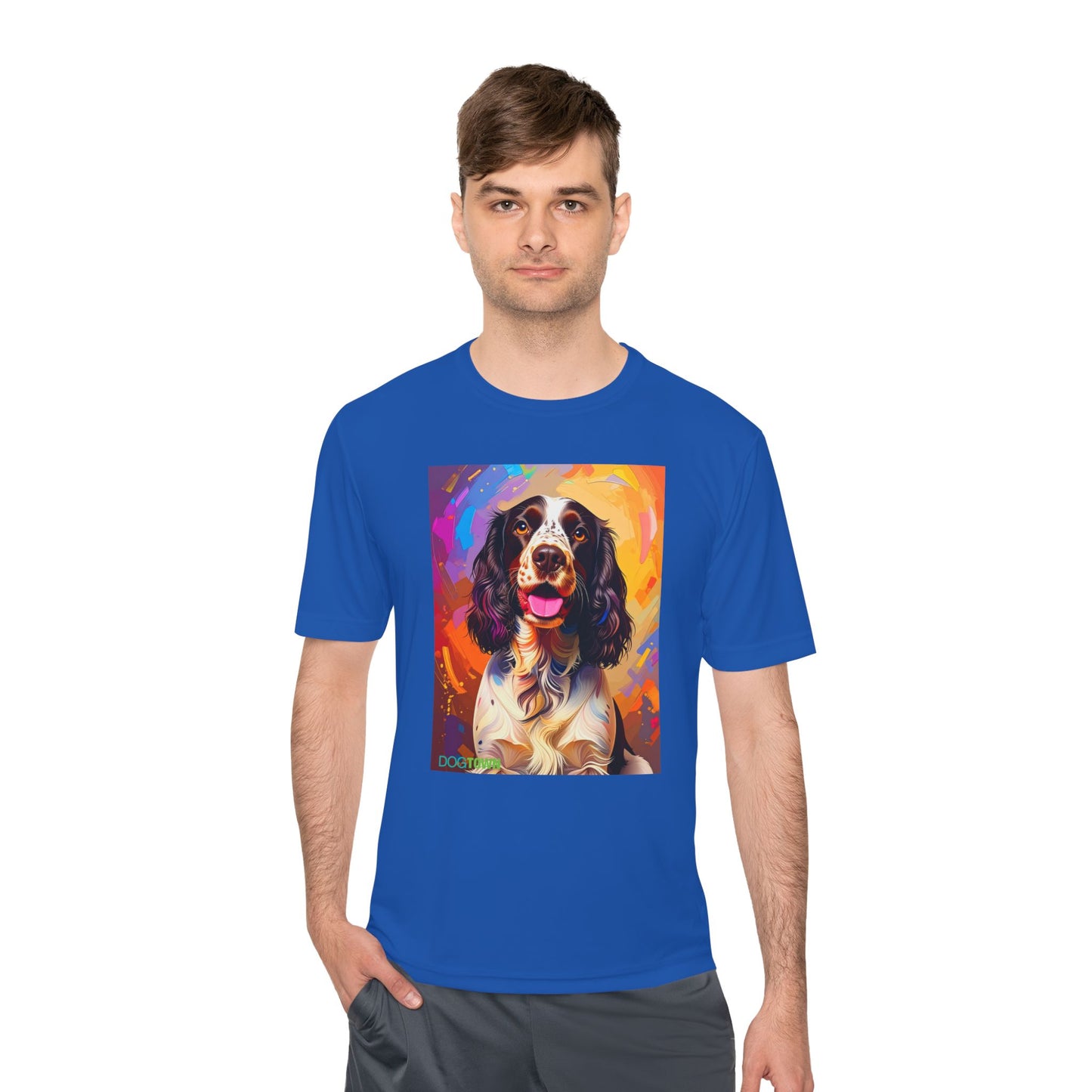 Pup Art Canvas Unisex Moisture Wicking Tee (English Springer Spaniel - 3)
