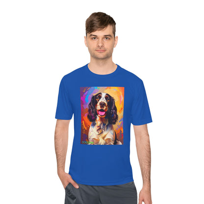 Pup Art Canvas Unisex Moisture Wicking Tee (English Springer Spaniel - 3)