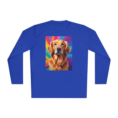 Pup Art Canvas Sport Long Sleeve Tee (Golden Retriever)