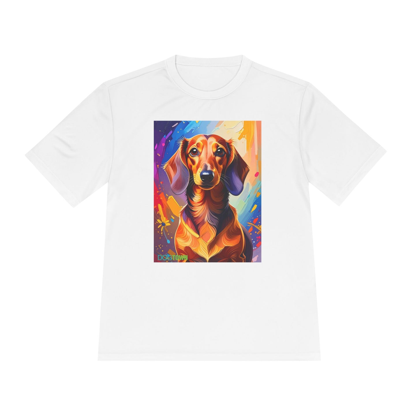 Pup Art Canvas Unisex Moisture Wicking Tee (Dachshund)
