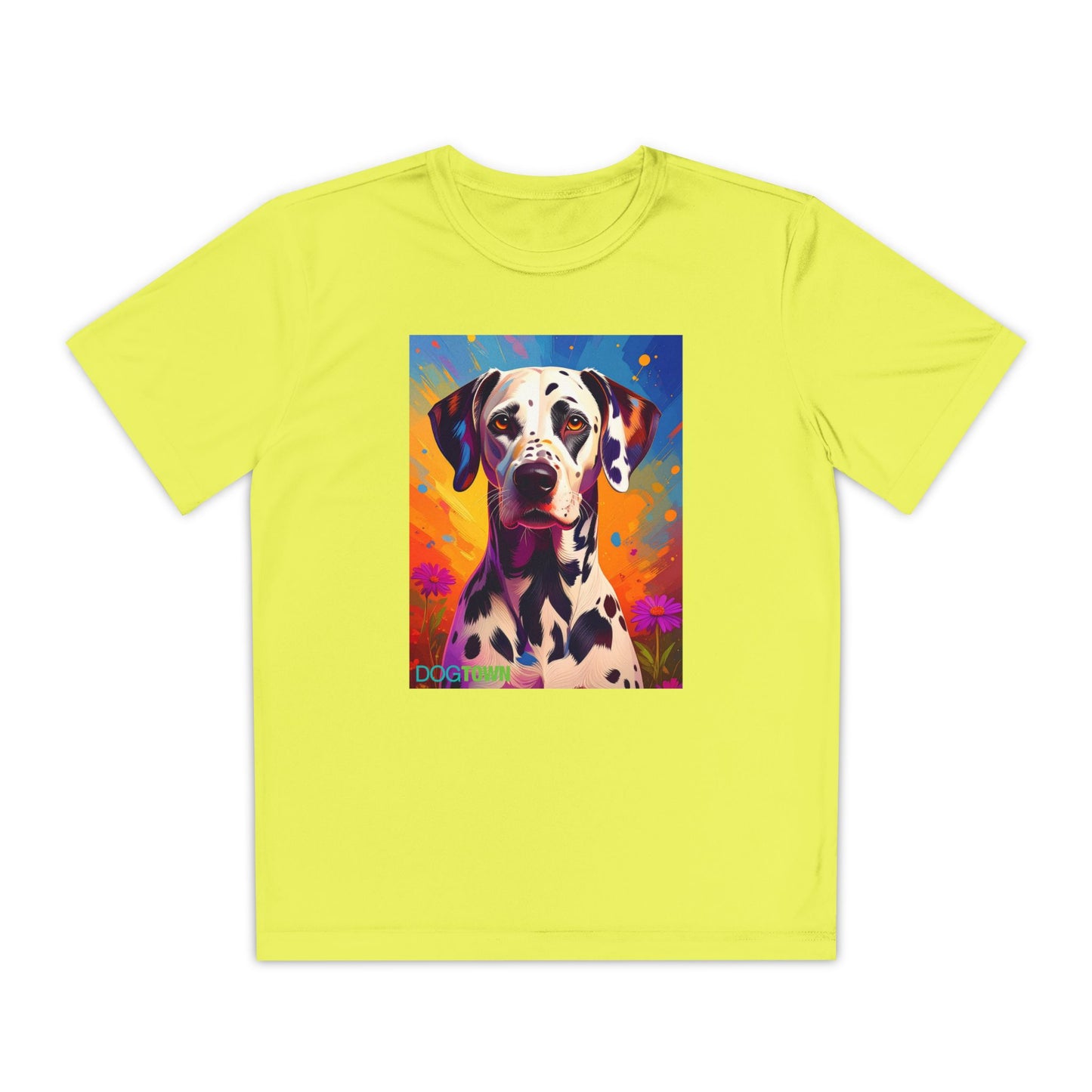 Pup Art Canvas - Kid's Sport Short Sleeve Tee (Dalmatian)