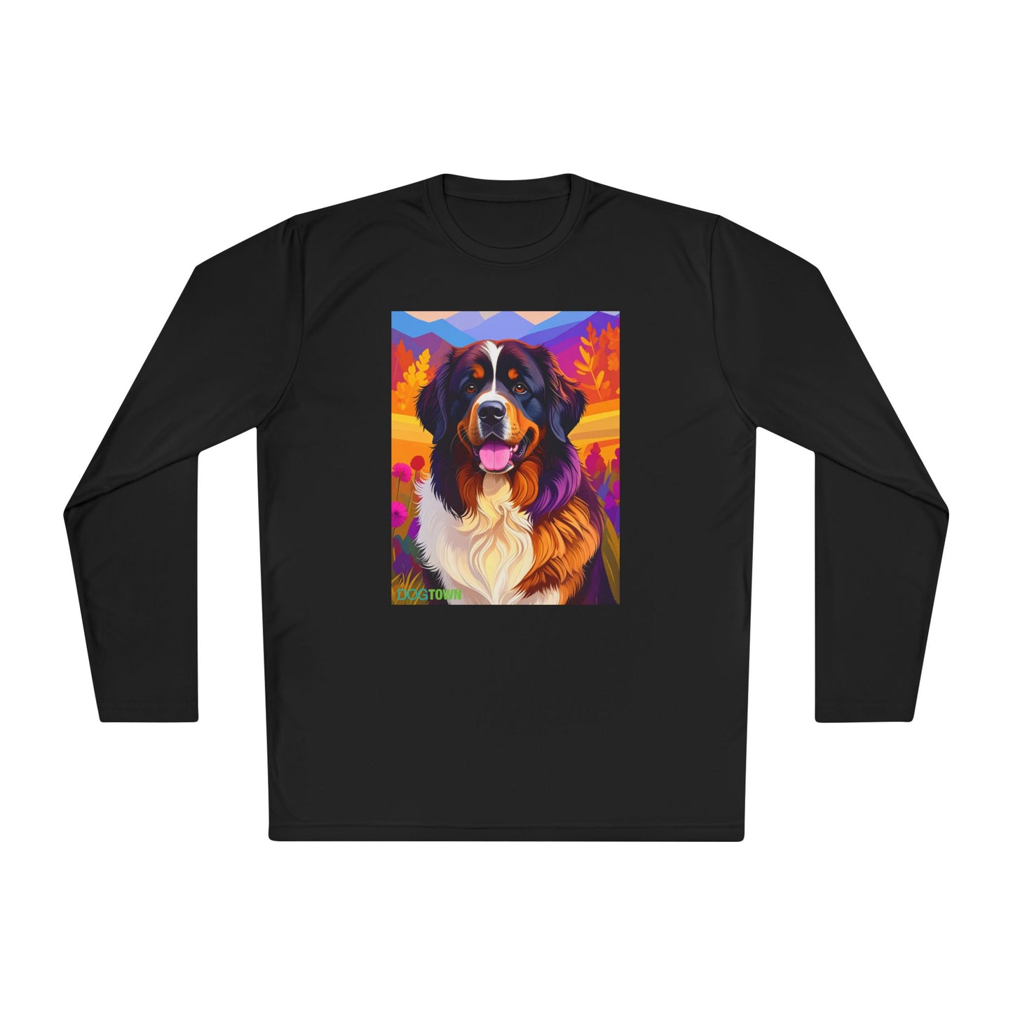 Pup Art Canvas Sport Long Sleeve Tee (Bernese Mountain Dog)