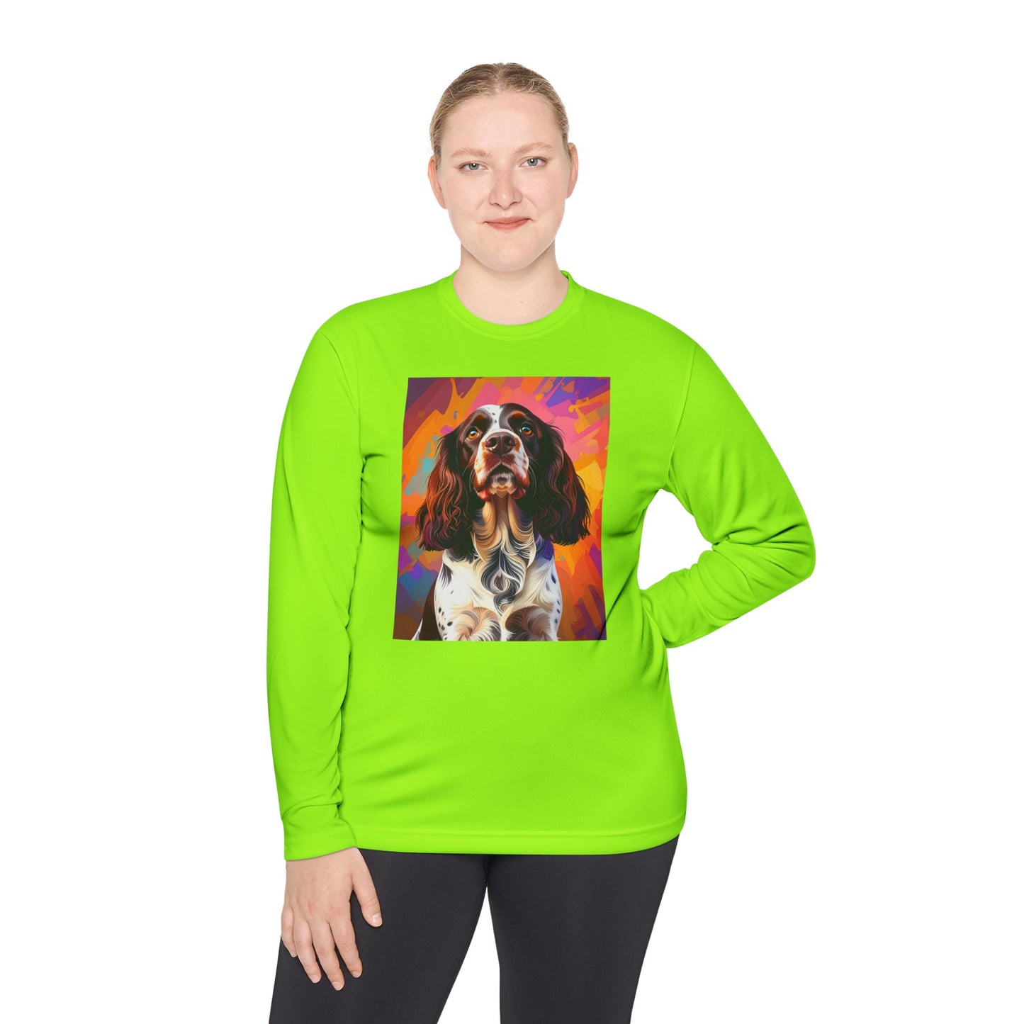 Pup Art Canvas Sport Long Sleeve Tee (English Springer Spaniel - 2)
