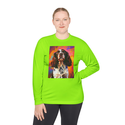 Pup Art Canvas Sport Long Sleeve Tee (English Springer Spaniel - 2)