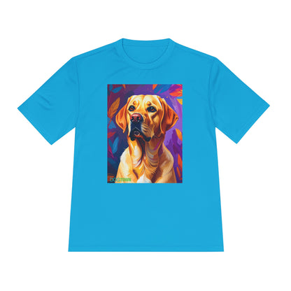 Pup Art Canvas Unisex Moisture Wicking Tee (Yellow Lab)