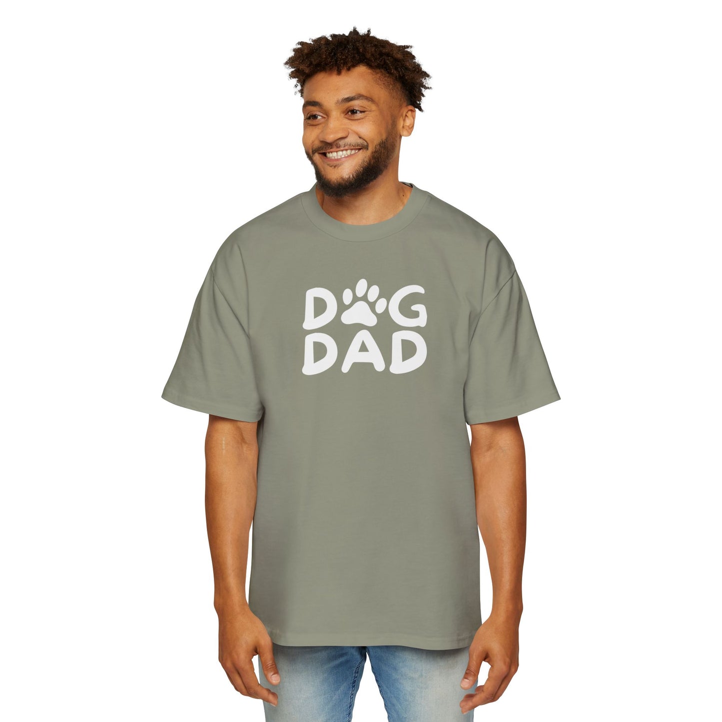 Dog Dad Heavy Oversized Tee, Perfect Gift for Dog Lovers, Casual Comfort, Father's Day, Pet Parent Apparel