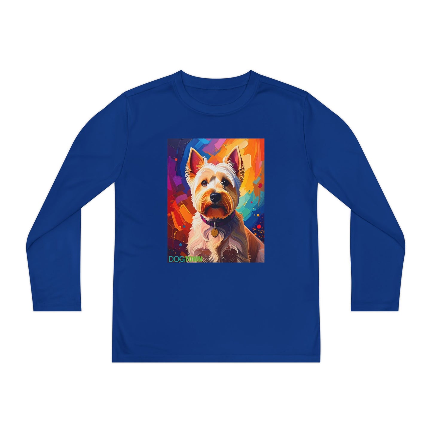 Pup Art Canvas - Kid's Sport Long Sleeve Tee  (West Highland White Terrier)