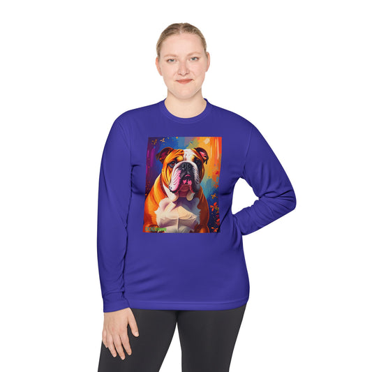 Pup Art Canvas Sport Long Sleeve Tee (English Bulldog)