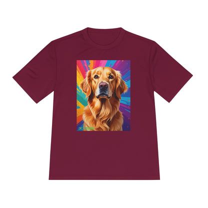 Pup Art Canvas Unisex Moisture Wicking Tee (Golden Retriever)