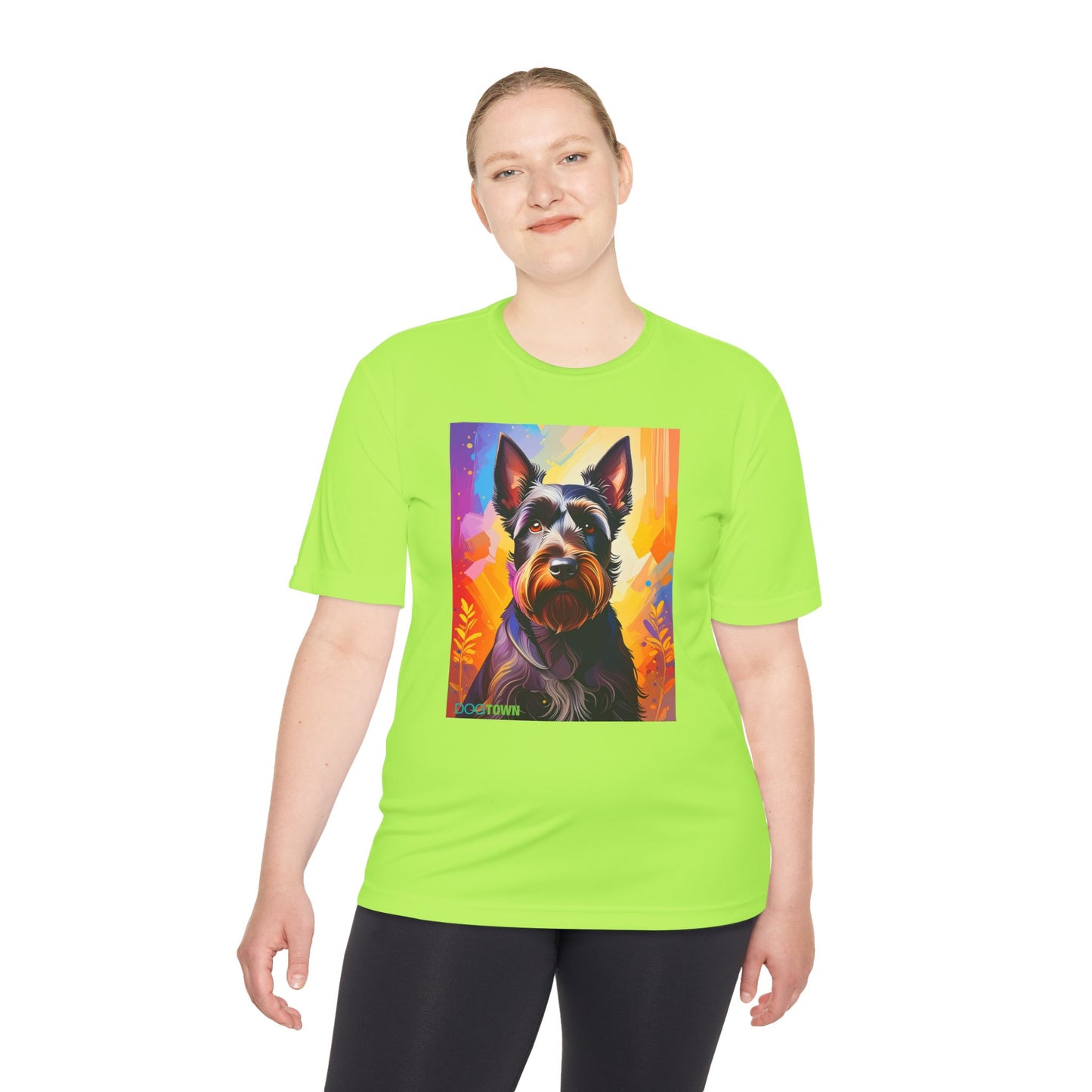 Pup Art Canvas Unisex Moisture Wicking Tee (Scottish Terrier)