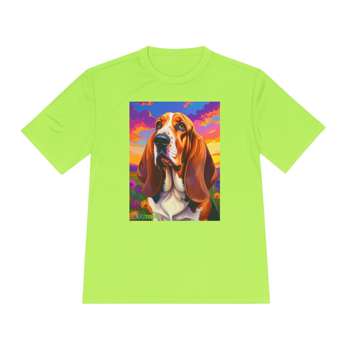 Pup Art Canvas Unisex Moisture Wicking Tee (Basset Hound)