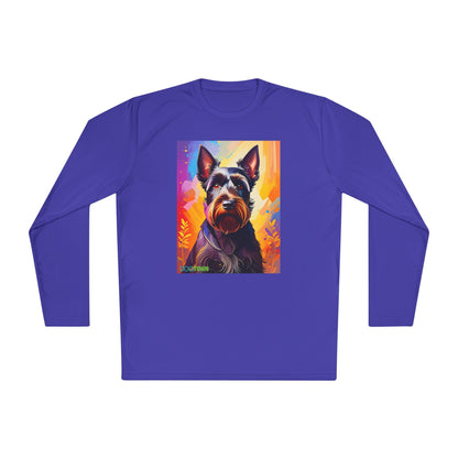 Pup Art Canvas Sport Long Sleeve Tee (Scottish Terrier)