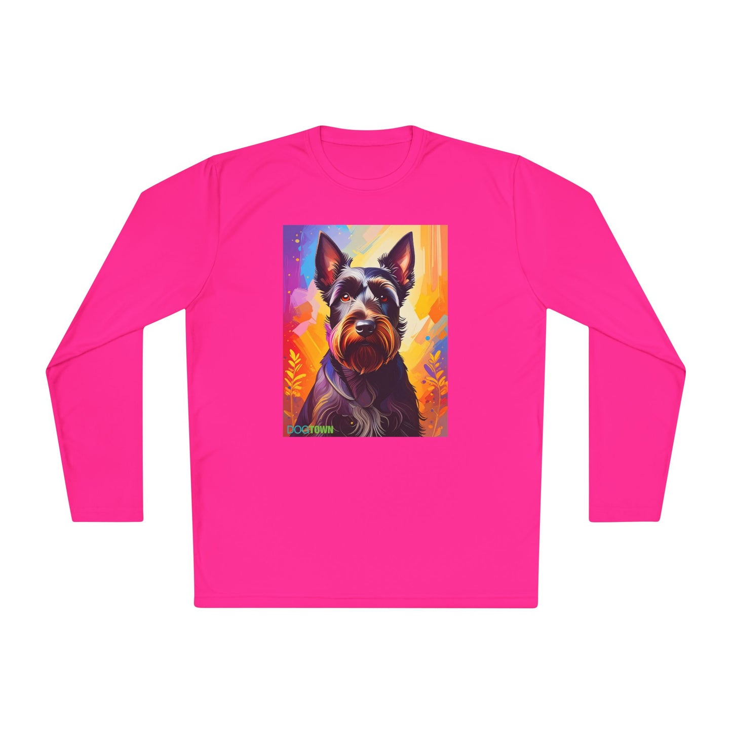 Pup Art Canvas Sport Long Sleeve Tee (Scottish Terrier)