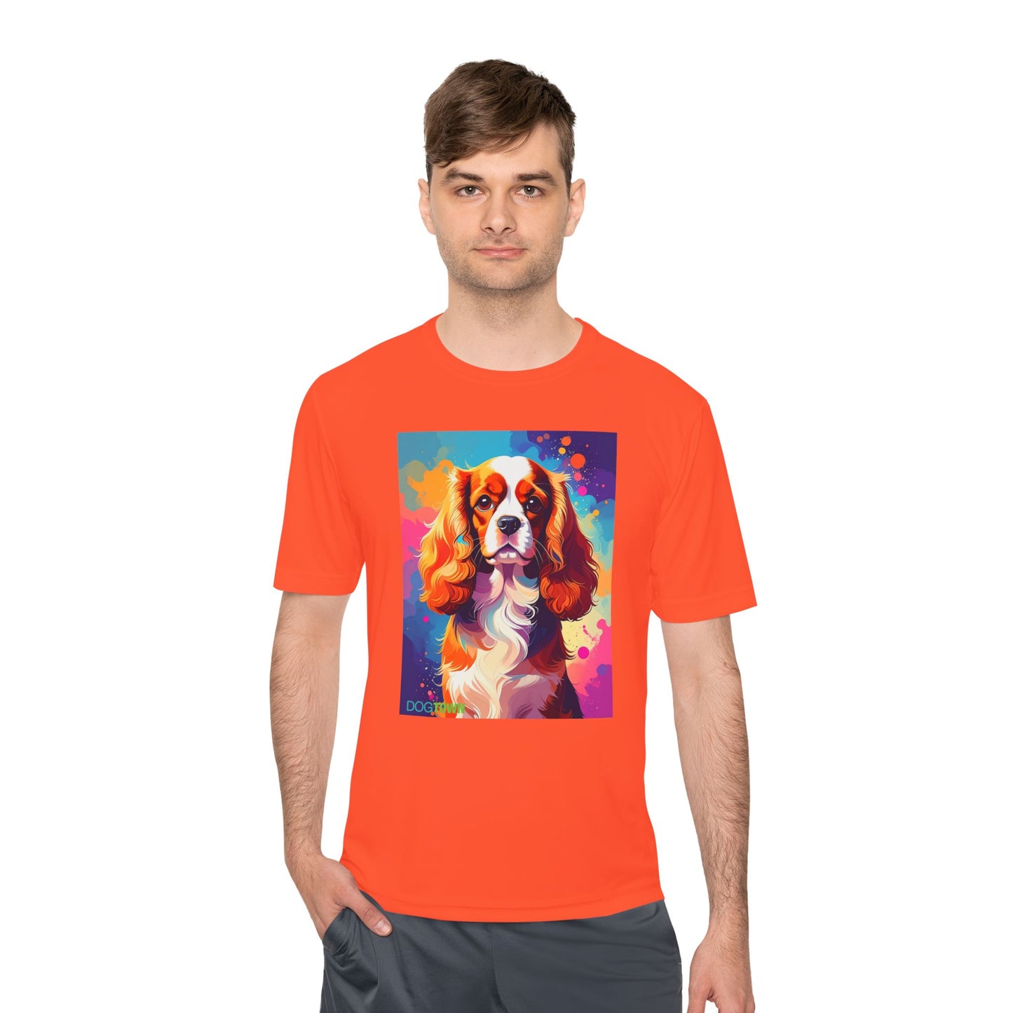 Pup Art Canvas Unisex Moisture Wicking Tee (Cavalier King Charles Spaniel)