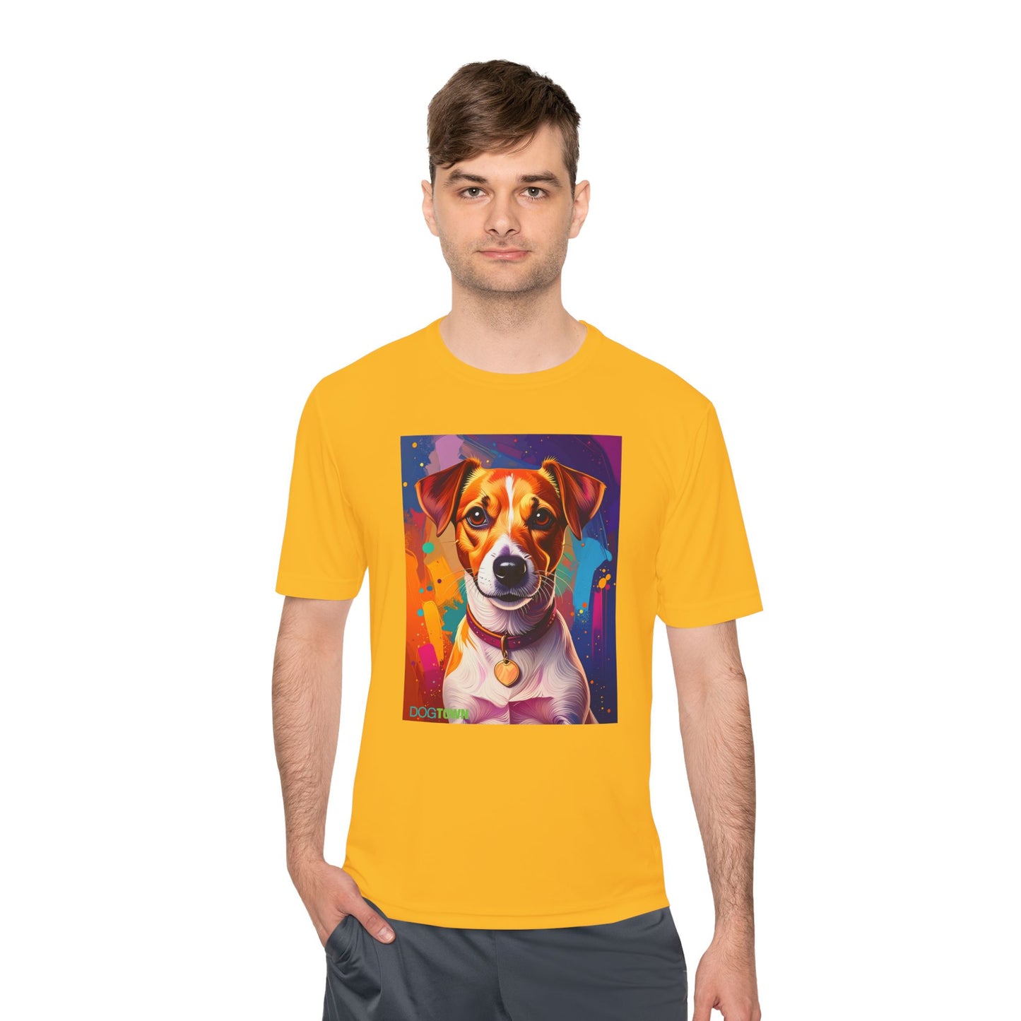 Pup Art Canvas Unisex Moisture Wicking Tee (Jack Russell Terrier)
